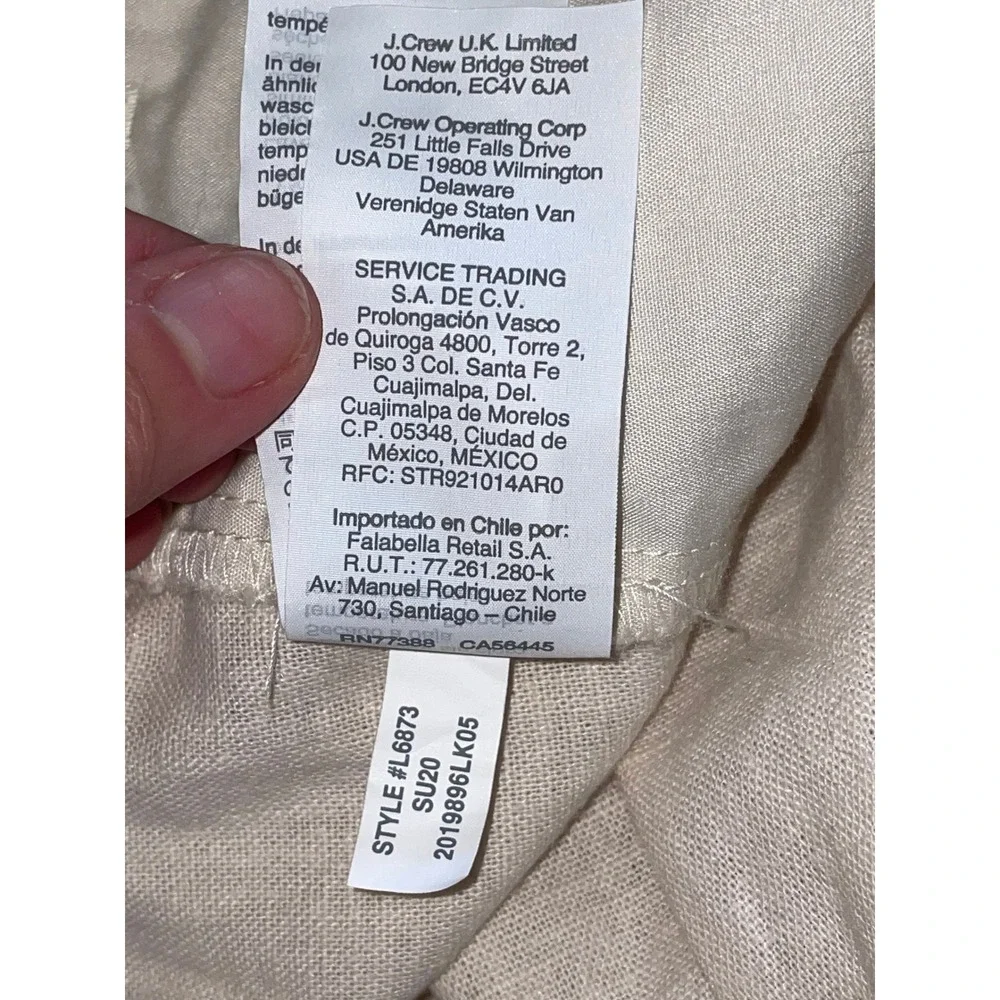 J.Crew Women Oatmeal Beige Linen Blend Tie Waist Shorts L6873 Size 4
